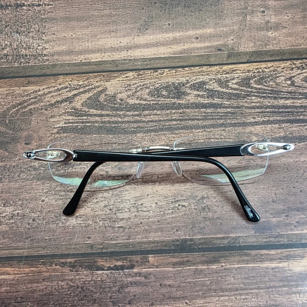 Silhouette 6708 00 6050 Rimless Eyeglasses Silver Black Austria 19-130 4057